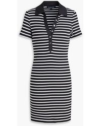 Veronica Beard - Bailey Striped Ribbed Cotton-Blend Mini Shirt Dress - Lyst