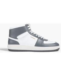 Sandro - Perforated Two-tone Leather High-top Sneakers - Lyst