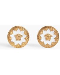 Versace - Gold-tone Enamel Clip Earrings - Lyst