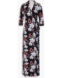 Diane von Furstenberg - Abigail Floral-print Silk-jersey Maxi Wrap Dress - Lyst