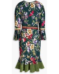 Sachin & Babi - Geena Fluted Floral-print Stretch-crepe Midi Dress - Lyst