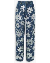 Ashish - Sequin-embellished High-rise Straight-leg Jeans - Lyst
