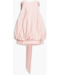 Valentino Garavani - Strapless Bow-embellished Wool And Silk-blend Mini Dress - Lyst