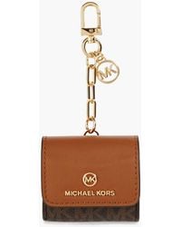 MICHAEL Michael Kors - Logo-print Smooth And Faux Textured-leather Airpods Case - Lyst