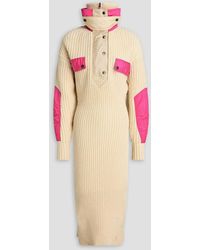Isabel Marant - Daphne Shell-paneled Ribbed Wool-blend Dress - Lyst