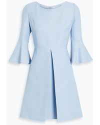 Valentino Garavani - Pleated Wool And Silk-blend Mini Dress - Lyst
