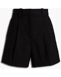 A.L.C. Huxley Pleated Linen-blend Shorts - Black