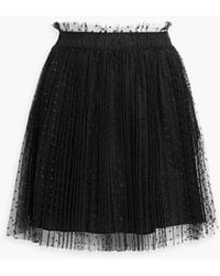 RED Valentino - Pleated Point D'Esprit Mini Skirt - Lyst