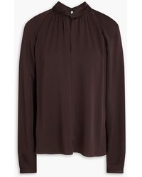 Theory - Twisted Silk-Crepe Blouse - Lyst