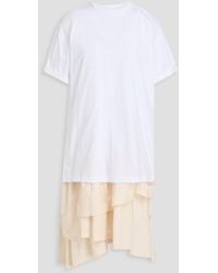 3.1 Phillip Lim - Cotton-jersey And Poplin Midi Dress - Lyst