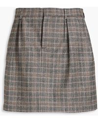 Brunello Cucinelli - Prince Of Wales Checked Wool And Cashmere-blend Tweed Mini Skirt - Lyst