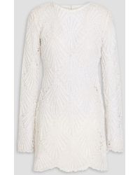 retroféte - Delphine Bead-embellished Corded Lace Mini Dress - Lyst