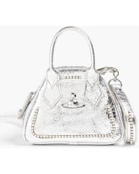 Vivienne Westwood - Yasmine Cracked-Leather Cross-Body Bag - Lyst