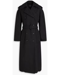 Balenciaga - Belted Wool And Cotton-blend Gabardine Trench Coat - Lyst