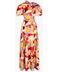 Rebecca Vallance - Gathe Floral-print Linen-blend Maxi Dress - Lyst
