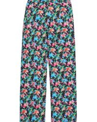 Rabanne - Hose mit geradem bein aus einer baumwollmischung mit blumenprint - Lyst
