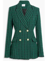 Rebecca Vallance - Double-breasted Cotton-blend Tweed Blazer - Lyst