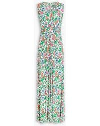 Diane von Furstenberg - Ace Pleated Floral-print Crepe Maxi Dress - Lyst