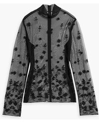 TOTEME - Embroidered Tulle Blouse - Lyst