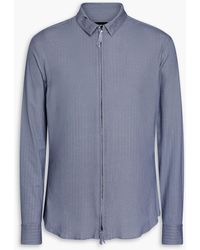 Giorgio Armani - Hemd aus stretch-baumwoll-jersey mit fischgratmuster - Lyst
