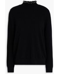 Sandro - Bead-embellished Wool And Cashmere-blend Turtleneck Sweater - Lyst