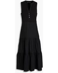 Veronica Beard - Stafford midikleid aus pima-baumwoll-jersey mit stretch-anteil und popeline-einsätzen - Lyst