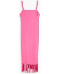 ‎Taller Marmo - Palermo Fringed Crepe Midi Dress - Lyst