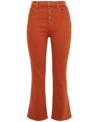J Brand Lillie Cropped High-rise Kick-flare Jeans Tan - Red