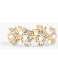 Kenneth Jay Lane - Gold-tone, Crystal And Faux Pearl Bracelet - Lyst