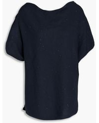 Gentry Portofino - Sequin-Embellished Cotton-Blend Top - Lyst