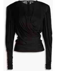 Isabel Marant - Gathered Satin-jersey Top - Lyst