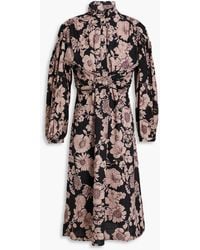 Antik Batik - Leonie kleid aus webstoff mit floralem print und schnürung - Lyst