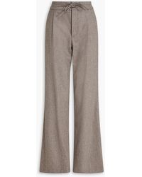 Loulou de Saison - Harlem Pleated Wool-Blend Straight-Leg Pants - Lyst