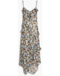 Veronica Beard - Avenel Ruffled Floral-Print Silk Maxi Dress - Lyst
