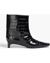 Loulou de Saison - Carla Croc-Effect Leather Ankle Boots - Lyst