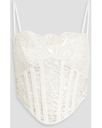 Dion Lee - Coated Cotton-blend Lace Bustier Top - Lyst