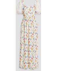 HVN - Fromer Floral-print Silk-chiffon Maxi Dress - Lyst