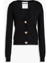 Moschino - Button-embellished Cotton Cardigan - Lyst
