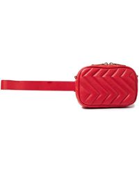 Sandro Convertible Quilted Leather Belt Bag Red