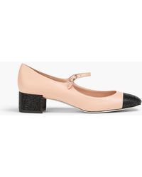 Rene Caovilla - Mary-jane-pumps aus leder mit kristallverzierung - Lyst