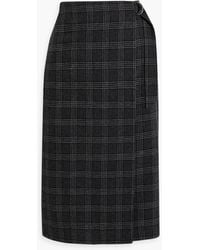 Iris & Ink - Joline Prince Of Wales Checked Wool-blend Wrap Skirt - Lyst