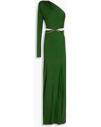 Victoria Beckham - One-sleeve Belted Cutout Jersey Gown - Lyst