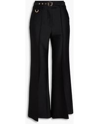 Zimmermann - Belted Wool And Silk-Blend Flared Pants - Lyst