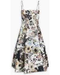 Marni - Flared Floral-print Cotton Midi Dress - Lyst