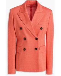 Max Mara - Zirlo Double-breasted Cotton And Linen-blend Jersey Blazer - Lyst