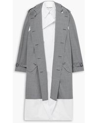 Junya Watanabe - Layered Pinstriped Wool-blend And Cotton-poplin Trench Coat - Lyst
