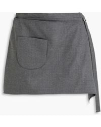 Courreges - Wrap-effect Wool-blend Tweed Mini Skirt - Lyst