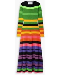 Christopher John Rogers - Cutout Striped Ribbed-knit Maxi Dress - Lyst