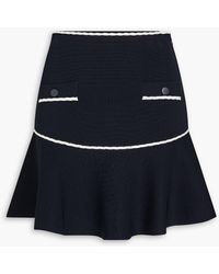 Claudie Pierlot - Fluted Two-tone Stretch-knit Mini Skirt - Lyst