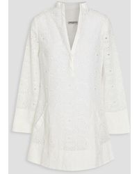 Three Graces London - Verity Broderie Anglaise Mini Dress - Lyst